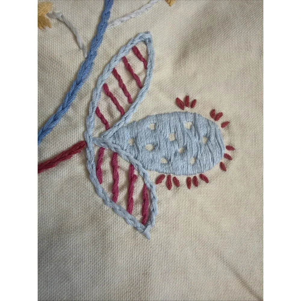IKEA Alfhild Fagel Throw Pillow 18.5x21.25‎ Folk Art Embroidered Bohemian Floral